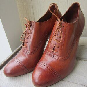 COLE HAAN Air Violet Lace Up Oxford Brown Leather Pumps Sz 9B Shoes